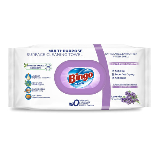 Chusteczki nawilżane BINGO Lawenda 96 sztuk