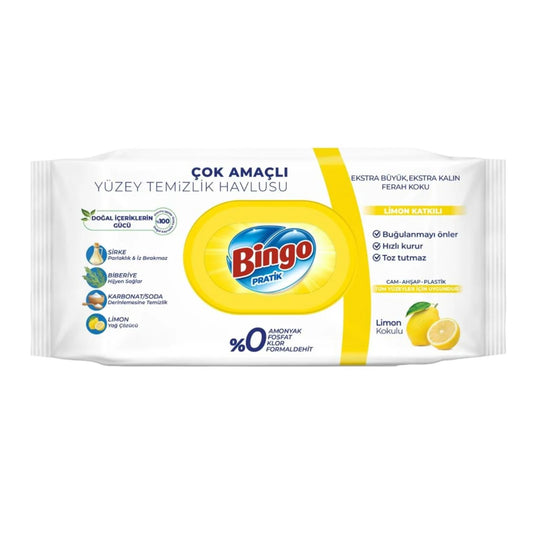 Chusteczki nawilżane BINGO Cytryna 96 sztuk
